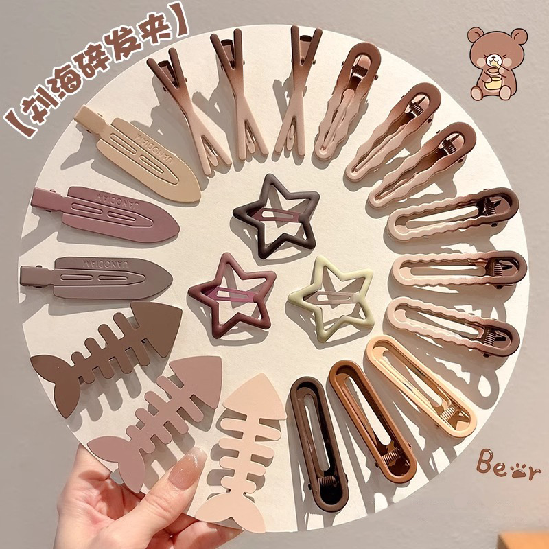 Gradiente curry broche broche de hueso de pescado gota de agua estrella de cinco puntas estilo broche broche simple de alto nivel broche de cabeza