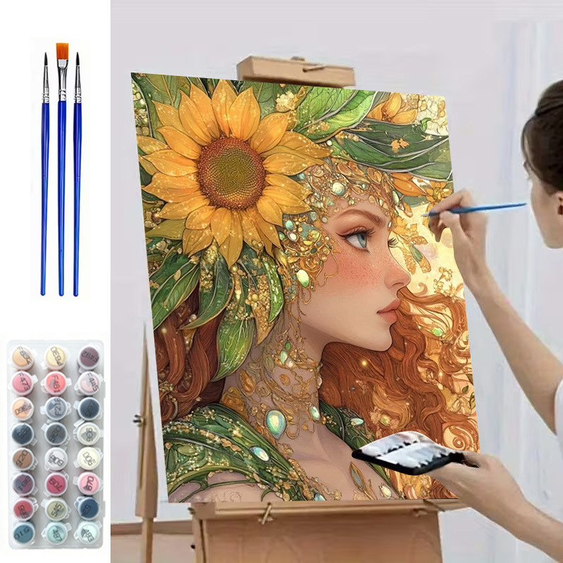 Ozon Miyazaki Jun pintura al óleo digital de verano DIY relleno manual de color curación con combinación de marcos interiores decoración de Sala de estar estilo INSI image 14