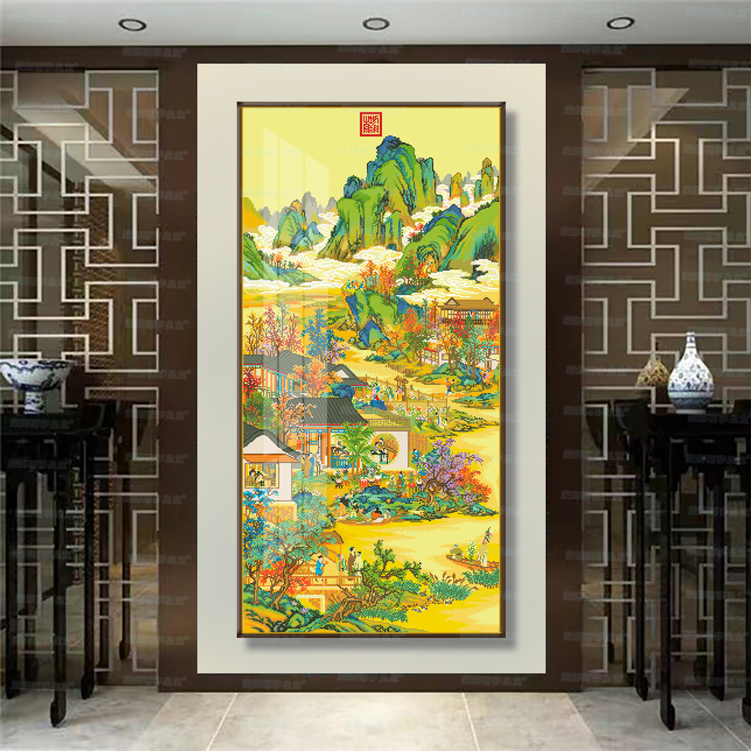 Mona lisa real punto de cruz yongzheng diciembre-septiembre crisantemo nuevo chino bordado vertical decoración image 5