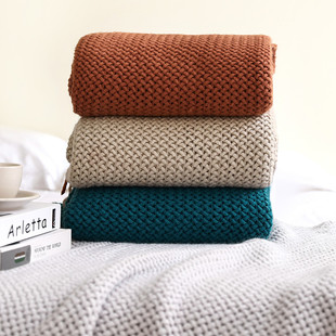 Скандинавский диван, трикотажное одеяло, цветная шерстяная накидка, скандинавский стиль