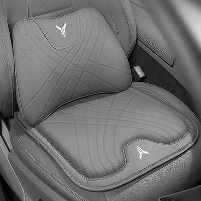 Waist support | Lantu Car Headrest, Lumbar Support - gray-seat-cushion-lumbar-support