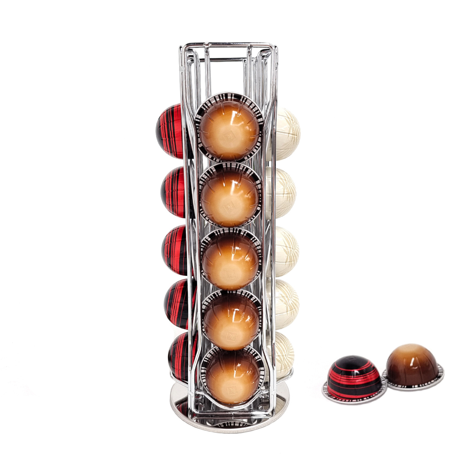 Soporte giratorio para cápsulas de café compatible con 40 unidades