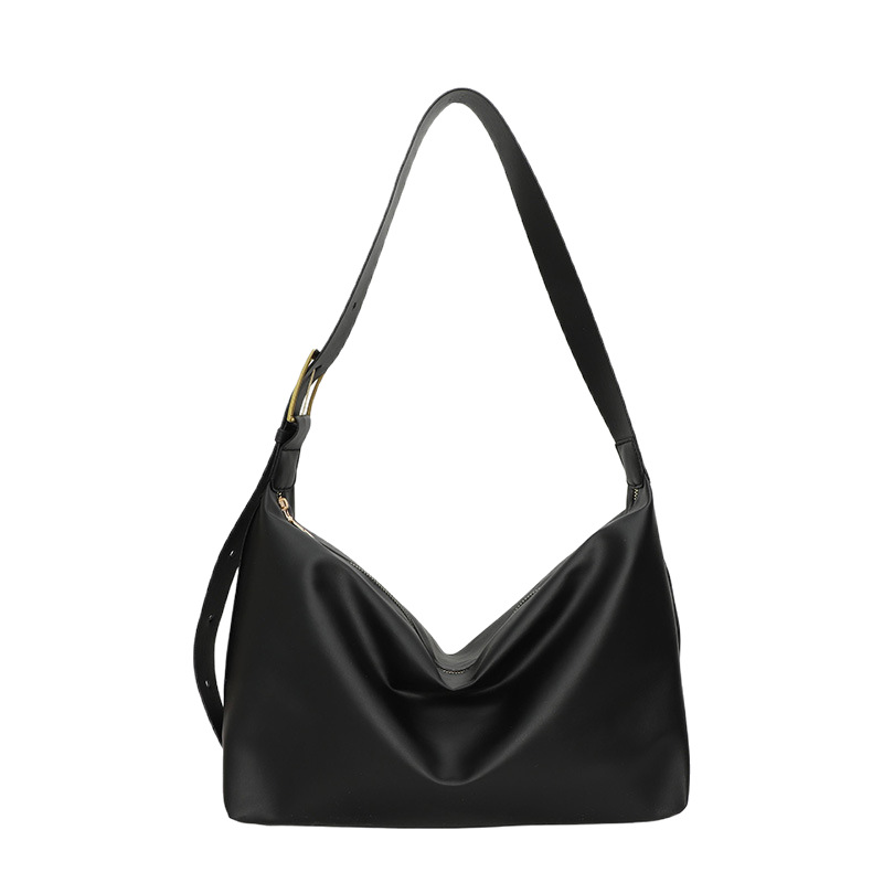 Borsa a tracolla da donna di grande capacità, alla moda per l'autunno, ideale per gli spostamenti quotidiani, modello semplice e trendy per studentesse, nuovo modello 2026 in nero._voghion.com
