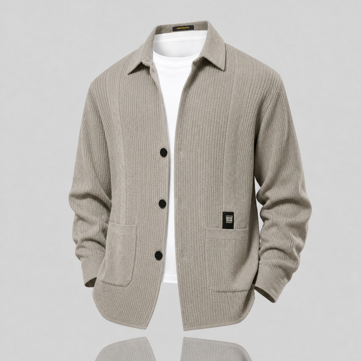 2026 Autumn Men's Knitted Cardigan Sweater, New Spring and Autumn Style, Business Casual High-End Men's Lapel Base Layer Jacket