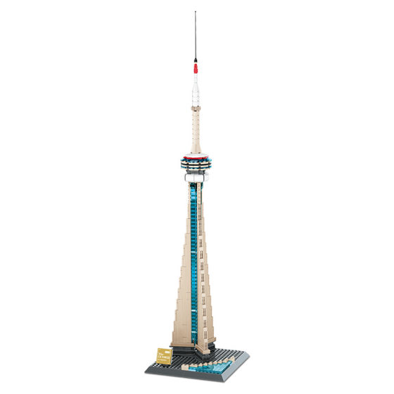 Wanger Building Blocks Toronto, Canada National Television Tower Small Particle Building Blocks Educational Toys Children's Assembled 4215