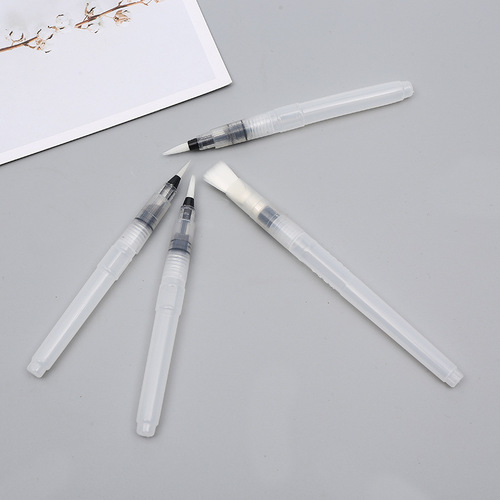 Portable transparent high-quality pp pointed nylon hair water storage pen solid pigment water-soluble color lead painting fountain pen