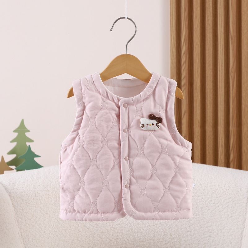 Cotton-lined vest for babies and boys, warm and cozy, suitable for autumn and winter wear.