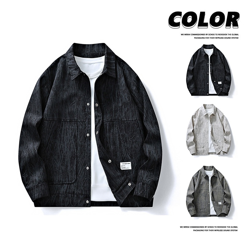 Men's autumn/winter corduroy top, Korean style, trendy new men's casual jacket, plus size M-6XL