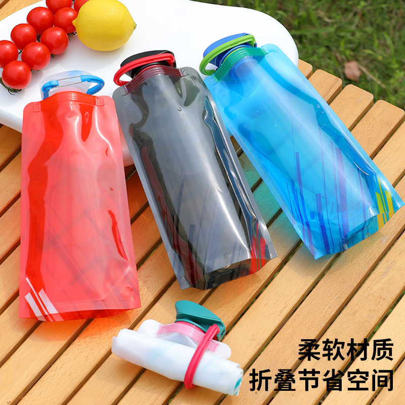 ciclismo al aire libre hervidor deportivo montañismo taza de agua portátil PE bolsa de almacenamiento de plástico regalo promocional bolsa de agua plegable