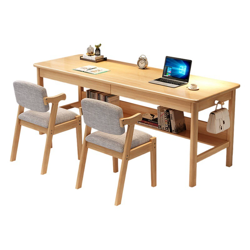 Двойной стол из массива дерева Длинный стол Письменный стол Простой Домашний детский учебный стол Настенный компьютерный стол для спальни