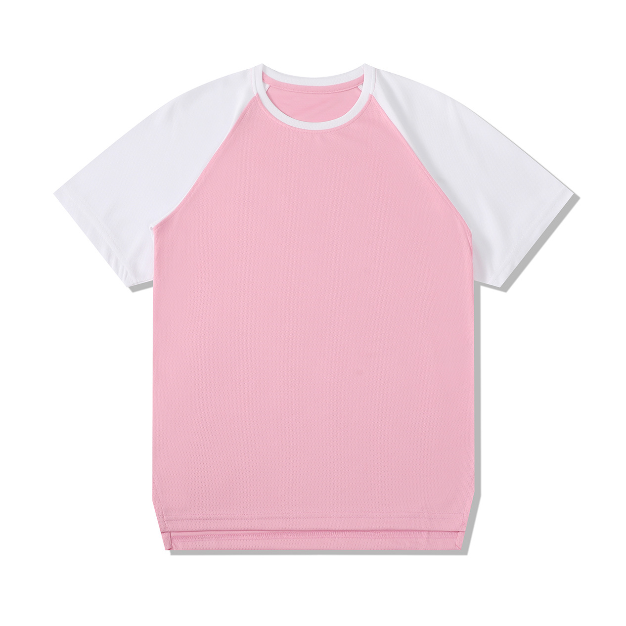 Hombre deportivo ocio mangas cortas T gran agujero de ventilación color combinado ropa de trabajo de secado rápido impresión logotipo camiseta ropa deportiva fitness