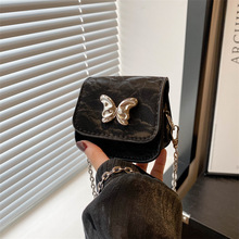 清新甜美链条单肩包休闲蝴蝶结马鞍包新款女口红包复古百搭耳机包