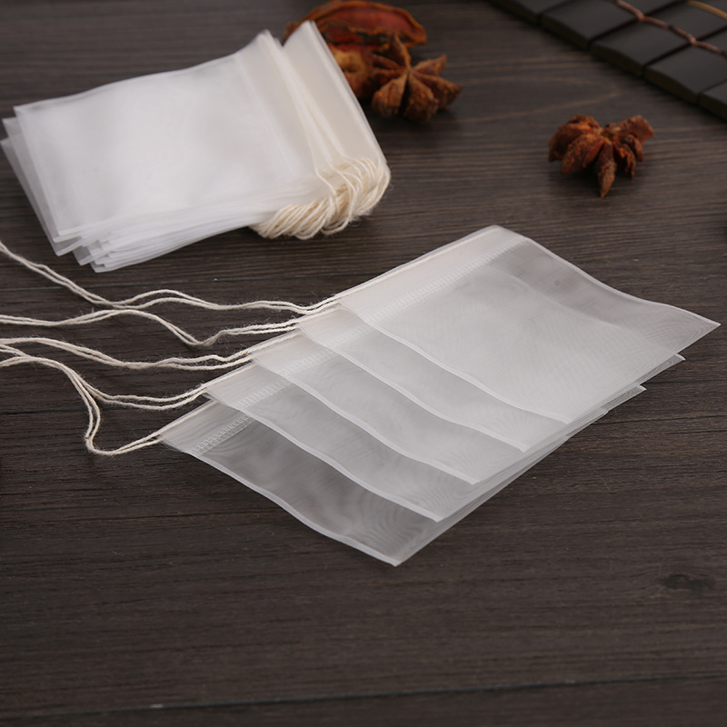 Nylon 5*6cm tea bag with drawstring, single-use tea bag, flower tea bag, powder coffee filter bag, tea brewing bag