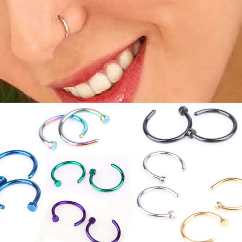 Nose Open Hoop Ring Studs Earring Body P...