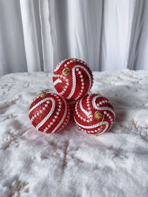 スポット卸売りクリスマスツリー部品クリスマスカラーボール装飾クリスマスツリー装飾ボール組み合わせ赤いクリスマスボール|undefined