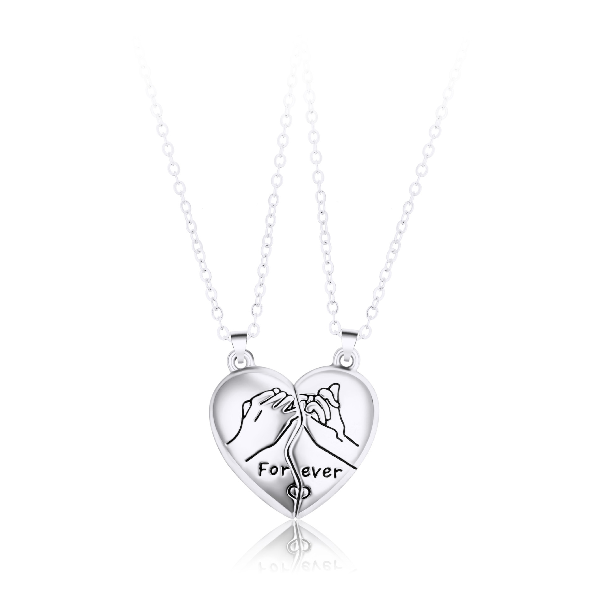 Simple Style Streetwear Heart Shape Alloy Plating Valentine's Day Couple Pendant Necklace display picture 2