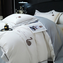 民宿酒店床上四件套纯白床单被套水洗棉纯棉全棉学生宿舍三四件套