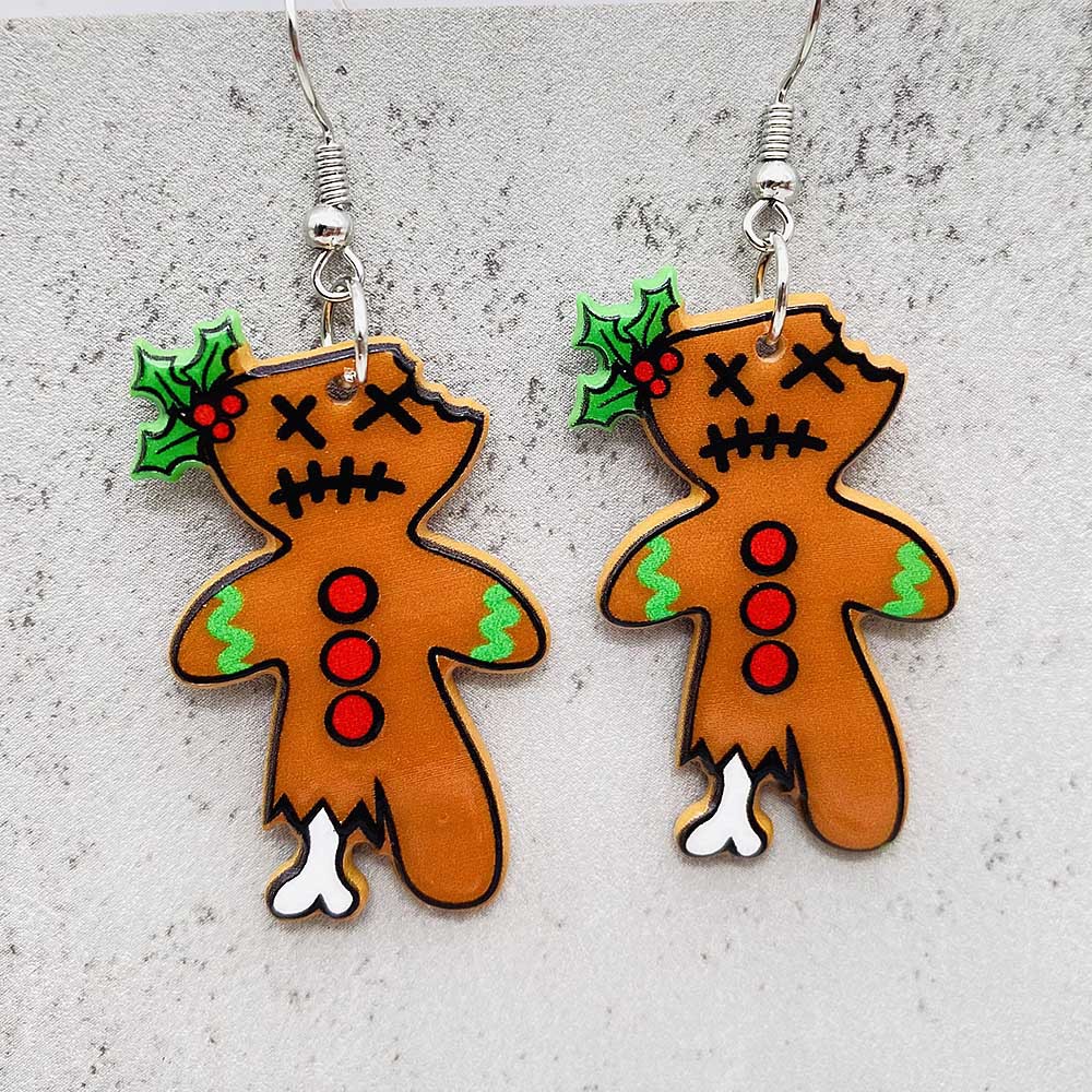 Enamel Design 1 Pair Christmas Cute U Shape Geometric Cartoon Character Enamel Arylic Ear Hook