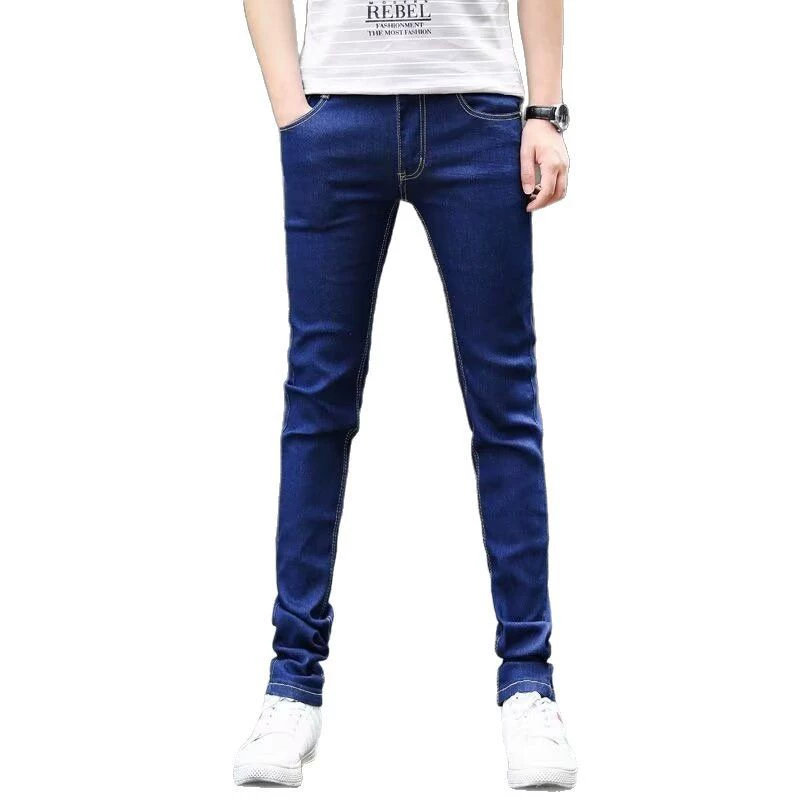 (Кросс-бордерная торговля), джинсы, мужские брюки, со снежинками, slim fit, корейский стиль, облегающие