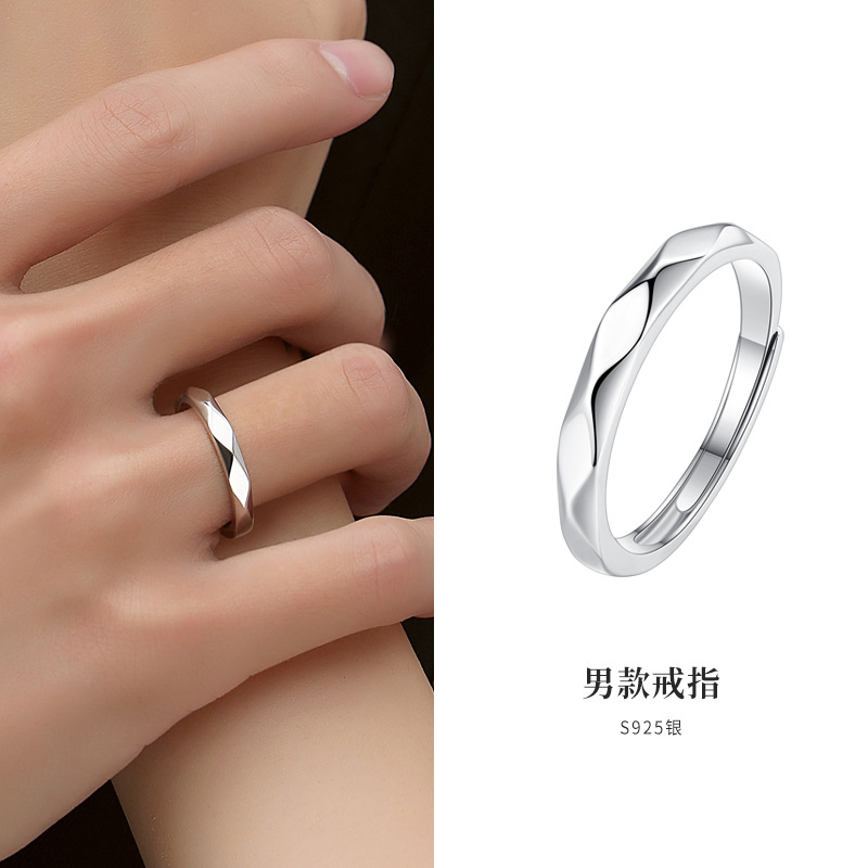 Factory direct supply s925 silver moissanite ring 1 karat live ring couples ring for wedding ring a generation of hair