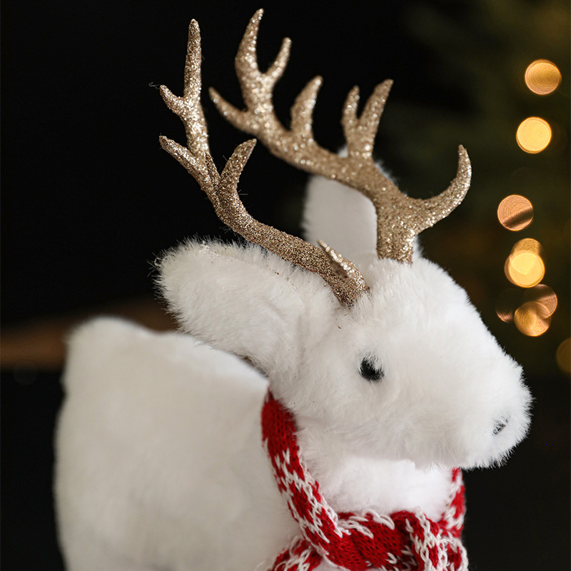 Decoraciones de Navidad muñecas de alce blanco muñecas de ventanas del centro comercial en el hogar props decoración del árbol de Navidad
