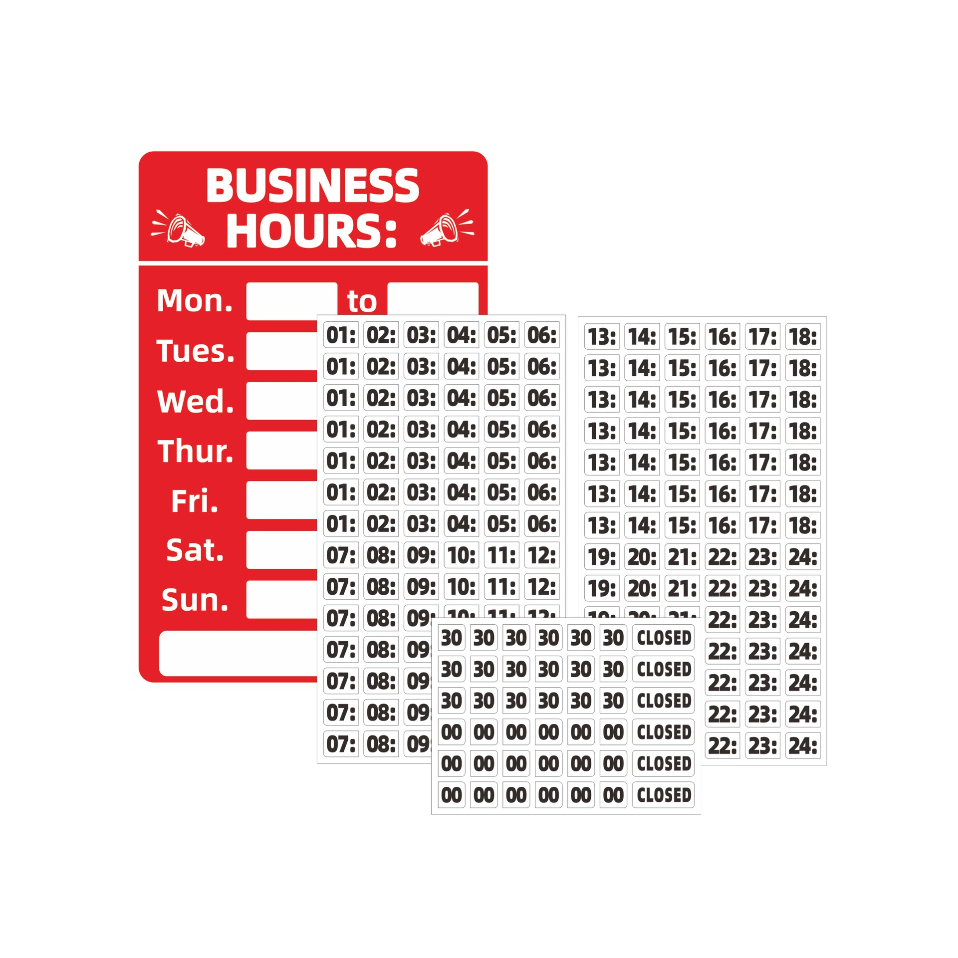 Цифровые наклейки с рабочими часами компании, устойчивые к солнцу и выцветанию, подходят для открытия магазина, обладают функциями безопасности и стираемости.