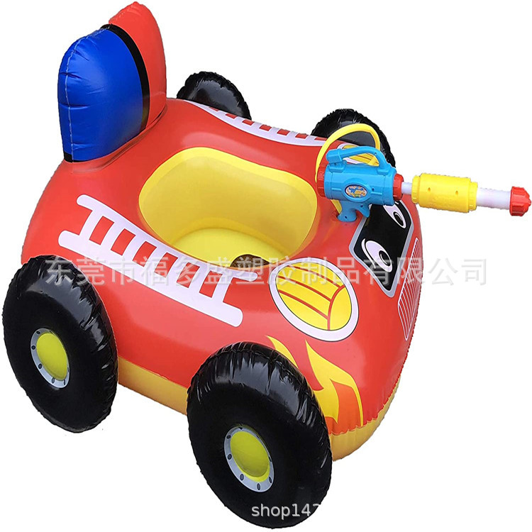 Manufacturers custom new children's pirate ship water toys children's inflatable floating row water jet seat ring pvc game ring