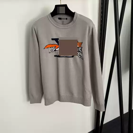 Women's High-End Long-Sleeve Pullover Knit Sweater with Letter Embroidery, Dopamine Trendy Style