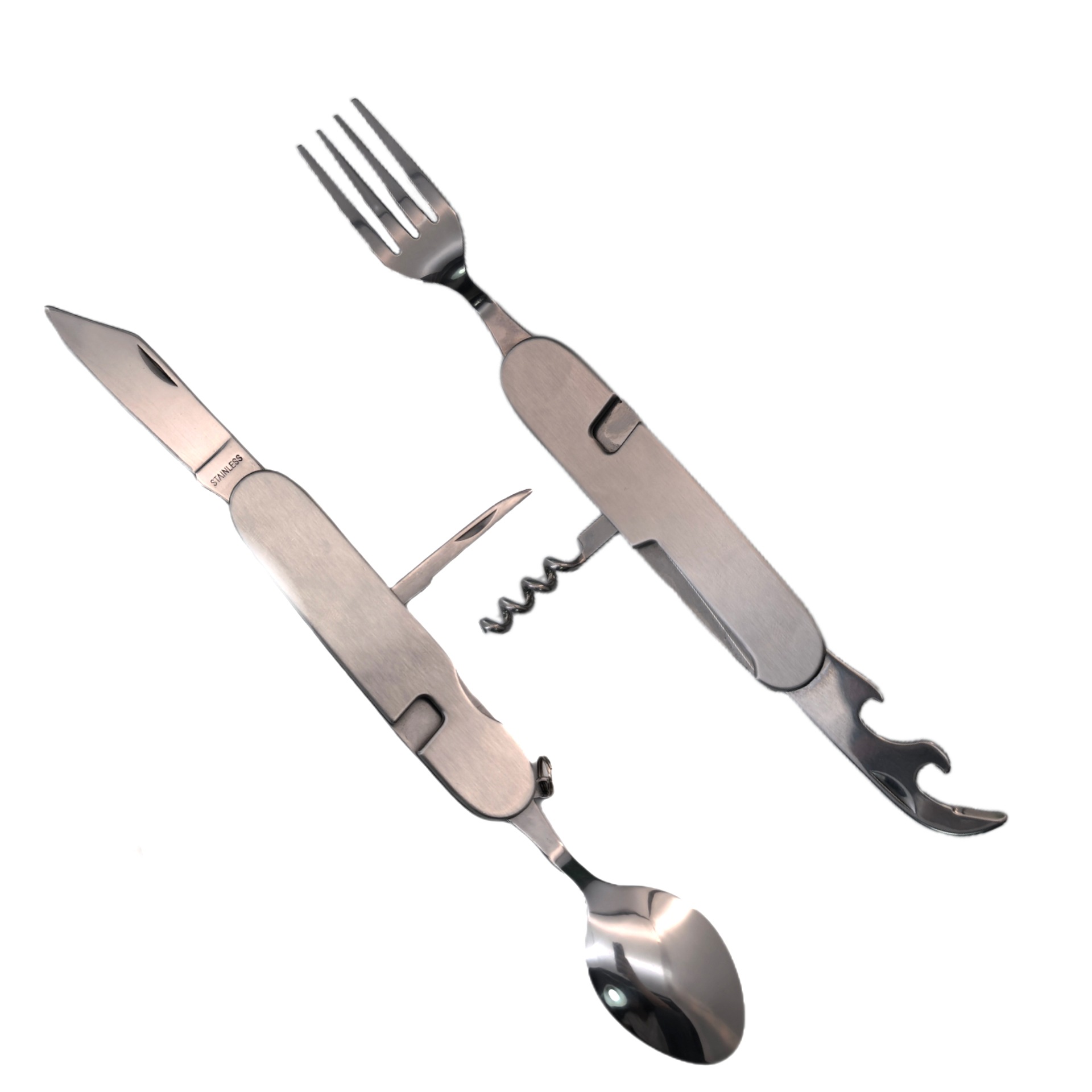 户外便携餐具多功能刀叉一体可折叠叉子旅行勺叉可拆卸组合餐具