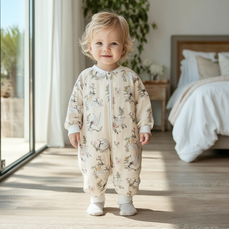 Baby Sleeping Bag for Boys and Girls, Gauze Pajamas, Air-Conditioned Room Anti-Kick Quilt Artifact, Kidsren's Split-Leg Sleeping Bag for All Seasons