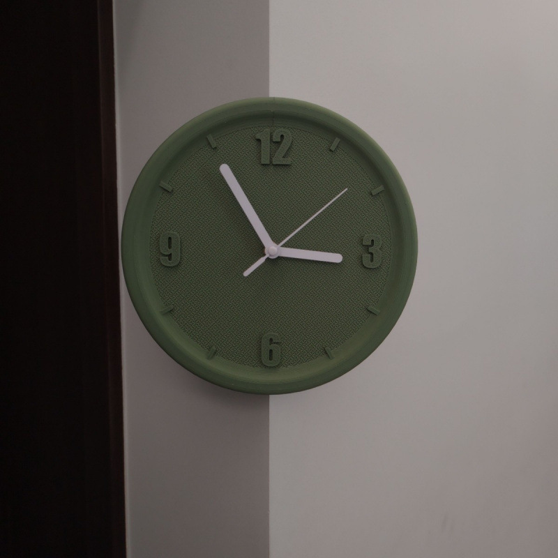 Tecnología de decoración de color sólido esquina simple perforación moderna sin arte digital agujero de pared reloj silencioso esquina de campana