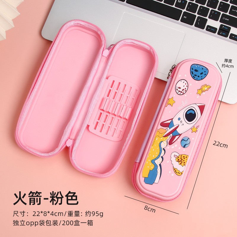 Caja de lápices de dibujos animados para niños y niñas estilo ins escuela primaria capacidad de alta capacidad estuche para lápices caja de papelería resistente al desgaste multifuncional de doble capa