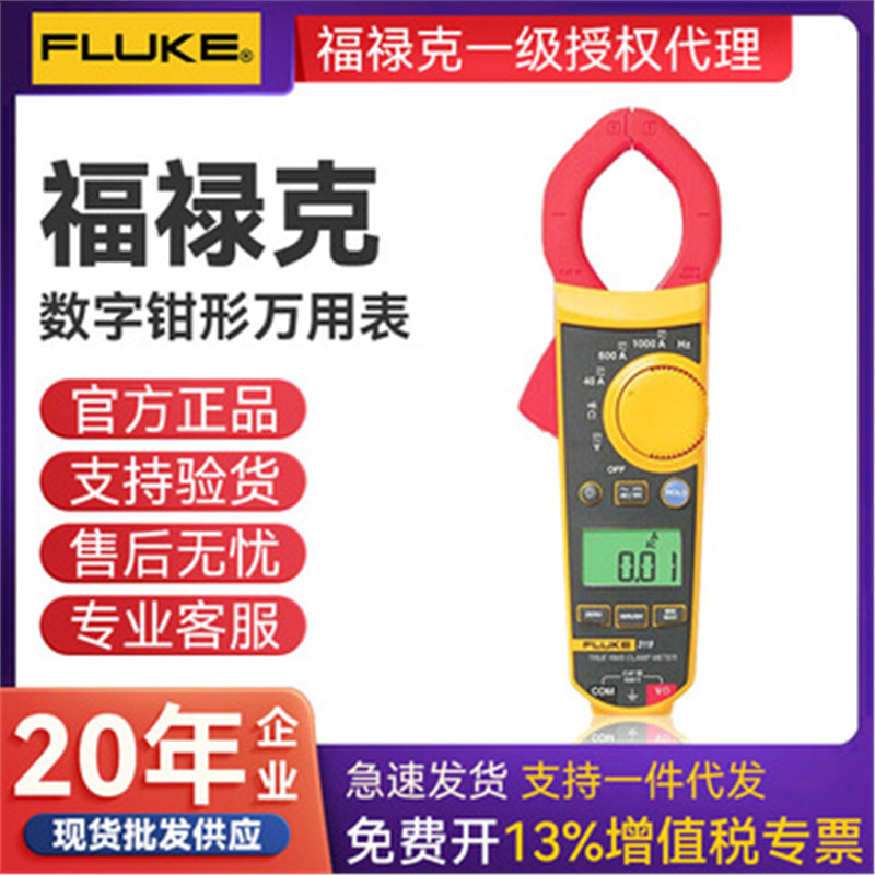 代理FLUKE福禄克F319数字钳形表 F319钳形电流表交直流钳形表600V