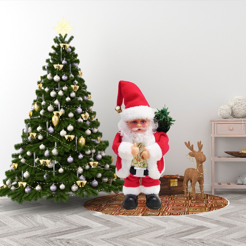 Nuevo diseño de escena de Navidad decoraciones de Navidad regalos de vacaciones bailando hip música eléctrica Santa Claus