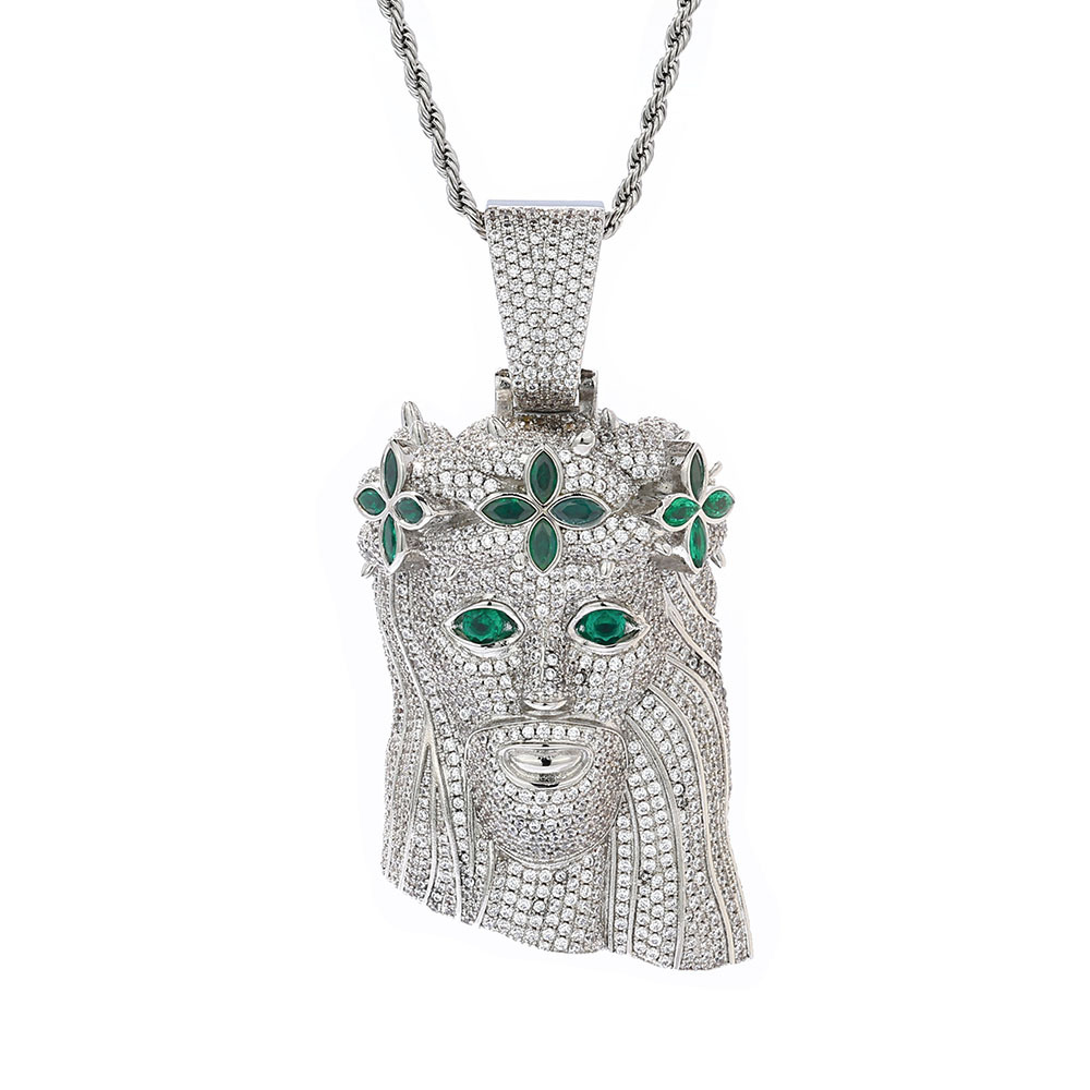 Retro Four-leaf Clover Pendant Necklace With Zirconia For Women_voghion.com