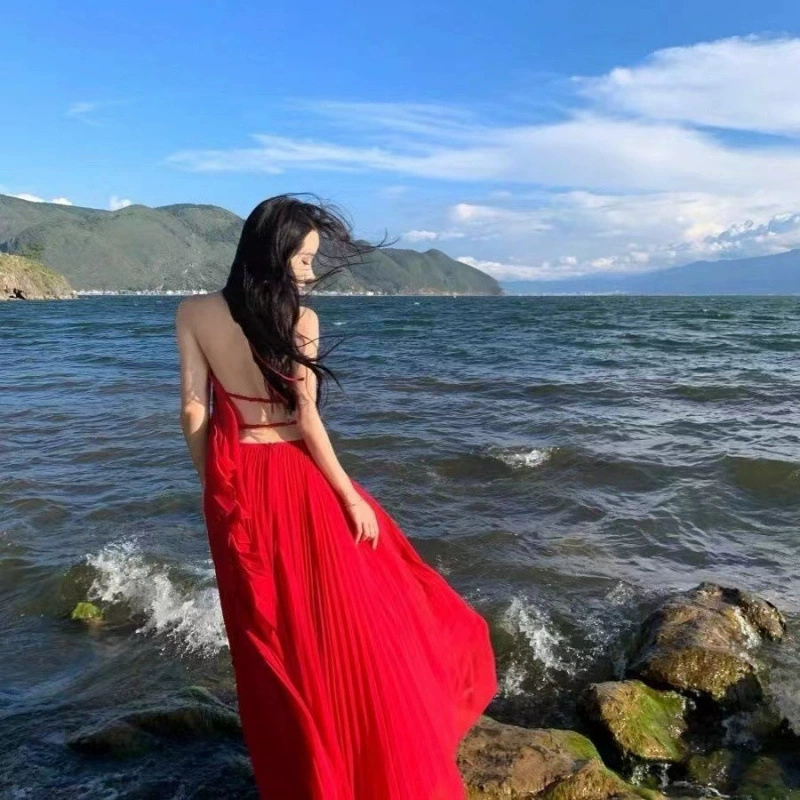 Платье для отдыха на море супер феи, длинная юбка с открытой спиной, наряд высокой богини, сексуальная юбка-костюм феи