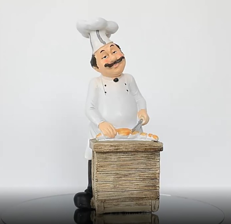 創意樹脂工芸品シェフ置物ファッション家庭装飾バーレストランカフェケーキ店置物|undefined
