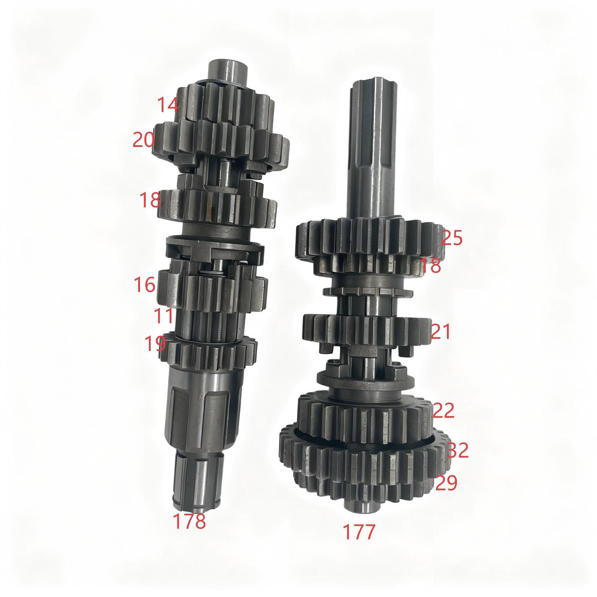 Motorcycle Engine Parts Gear Assembly Zongshen Hanwei 200 250 300 Main and Auxiliary Shaft Assembly