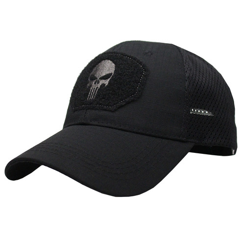 Outdoor Skull Head Camouflage Baseball Cap Tactical Beanie with Velcro Mesh Embroidered Hat Sunshade Sun Protection Hat