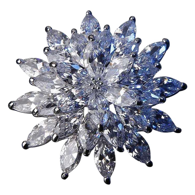 Venta caliente temperamento circón flor broche de las mujeres todo fósforo circón flor pin traje abrigo chal ramillete Accesorios
