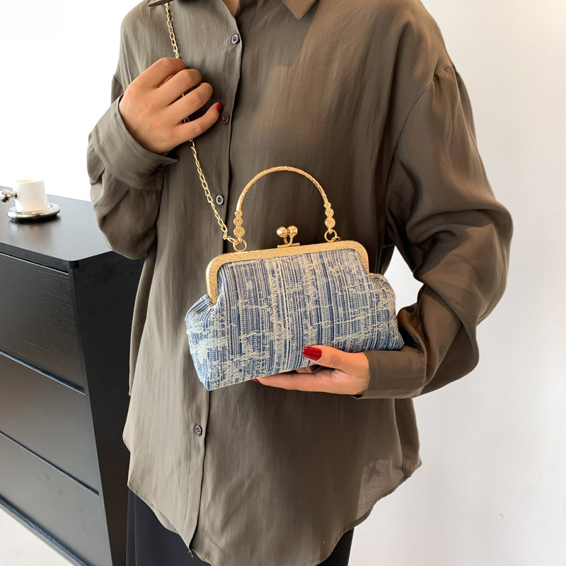 Cadena de alto grado perla cerradura bolsa bajo el brazo ins bolso de lona de alta apariencia Moda hombro crossbody bolsa