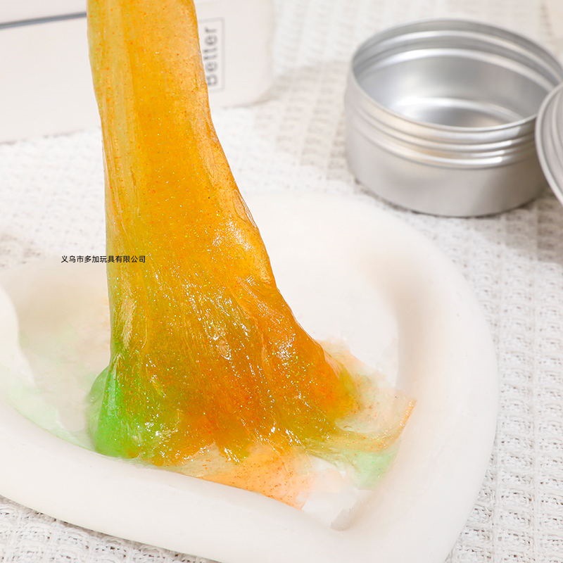 B Le Jia caja de aluminio camaleón barro de vidrio líquido color arco iris juguetes de decoloración