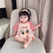 新生0婴儿童1连体衣服2短袖3套装5宝宝6夏装7哈衣爬服8个月夏季