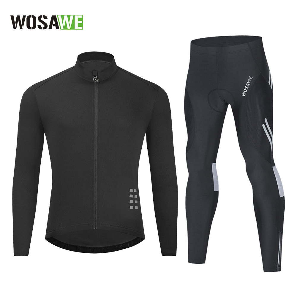 WOSAWE men's outdoor sports cycling jersey slim fit comfortable long sleeve trousers cycling suit