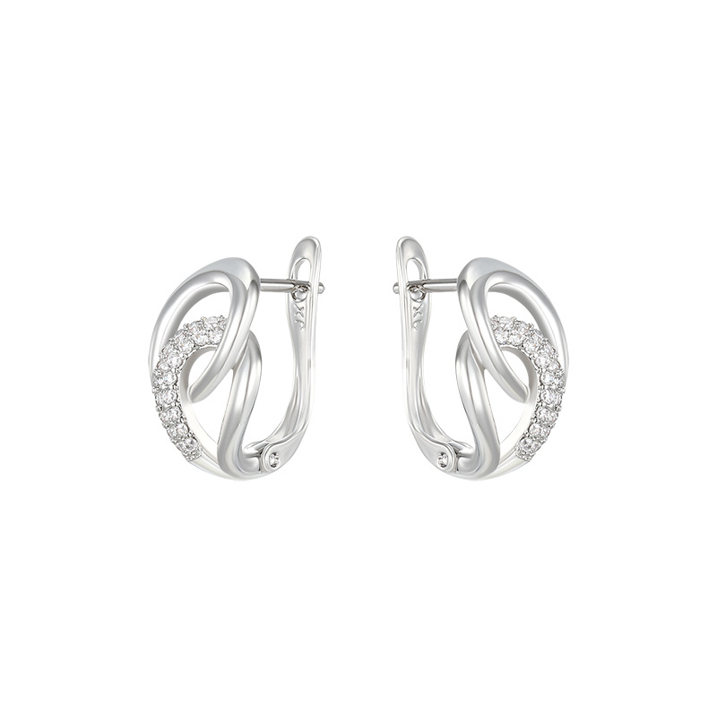 Aretes de Doble Anillo en Forma de Gota de Aleación de Cobre Galvanizado
