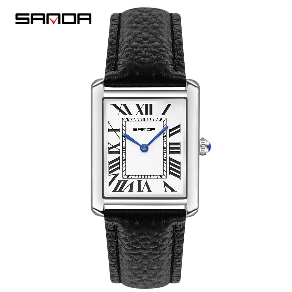 SANDA P1108 Nuevo movimiento de cuarzo Las Mujeres Pequeño cinturón Moda personalizada simple reloj