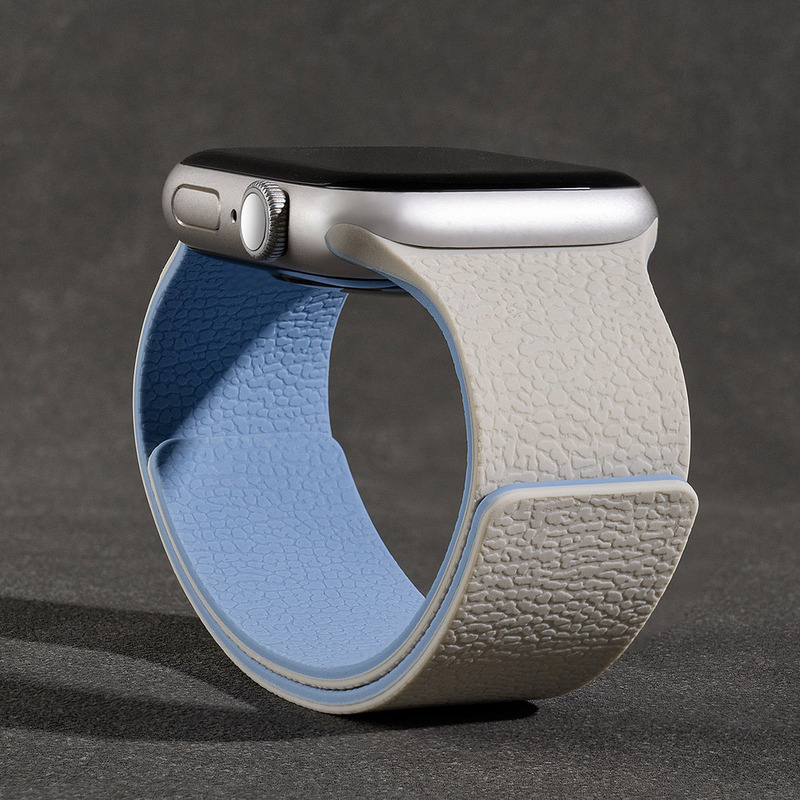 Suitable for Apple S11 Lychee Pattern Strap Iwatch10 Color Matching S9 Magnetic Suction S8 Silicone S10 New Model Se Sports