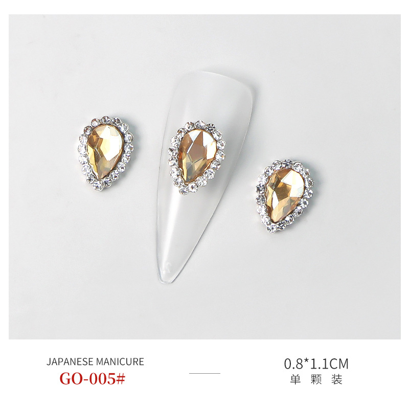 Nueva joyería de uñas LZ diamante completo con incrustaciones de diamantes de color perla oso color mágico uñas de metal joyas de aleación de diamantes decorativos