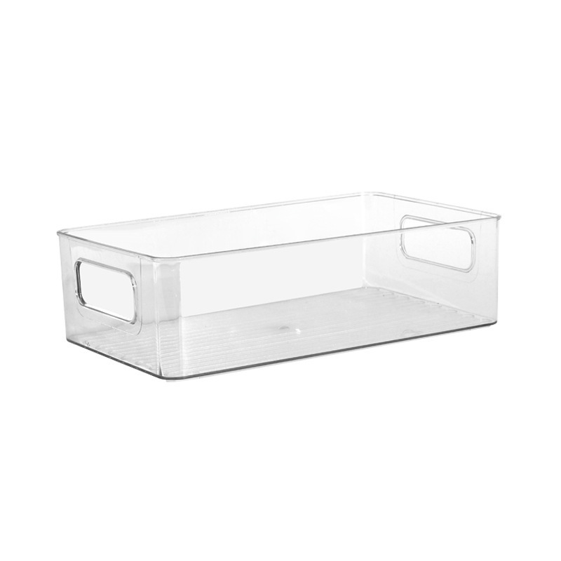 En stock caja de almacenamiento de escritorio transparente de gran capacidad caja de papelería acrílica caja de almacenamiento de plástico cosmético caja de organización al por mayor