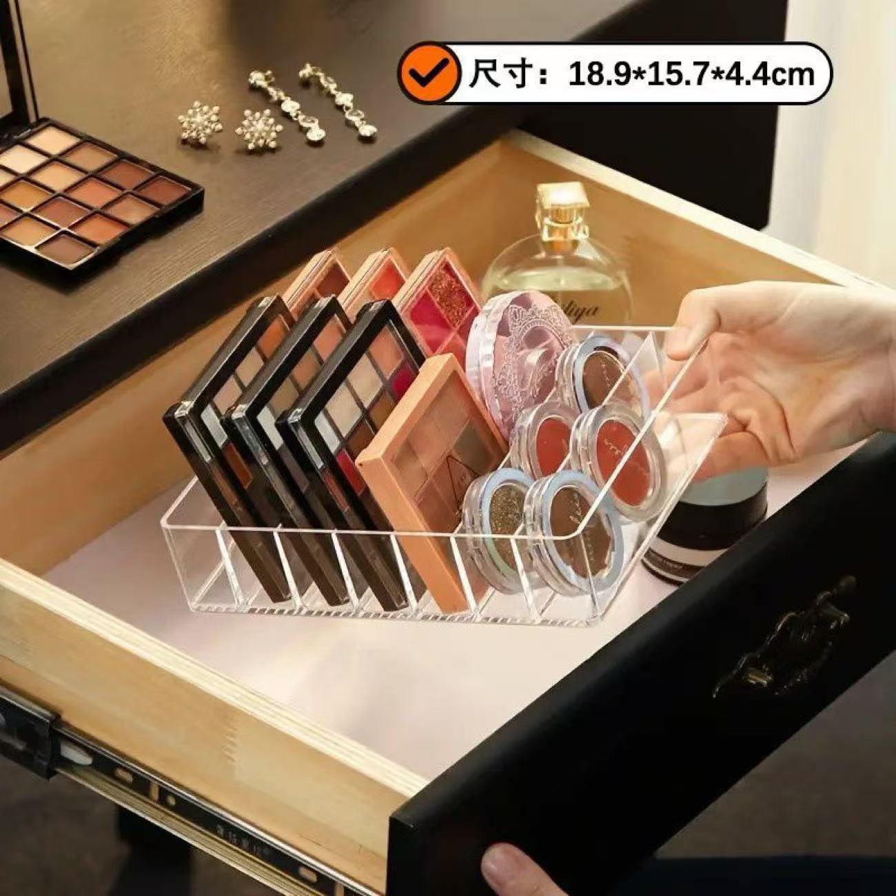 Transparent Acrylic Dressing Table Cosmetics Box Lip Glaze Lipstick Eye Shadow Storage Box Storage Rack Compartment Desktop